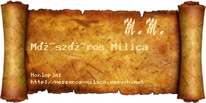 Mészáros Milica névjegykártya