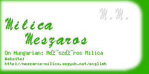 milica meszaros business card